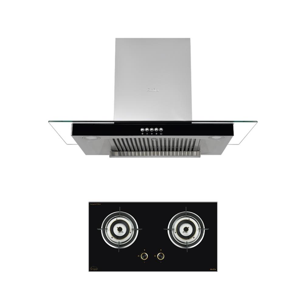 เตาฝัง+เครื่องดูดควัน AXIA SRN76-2G+T8-90