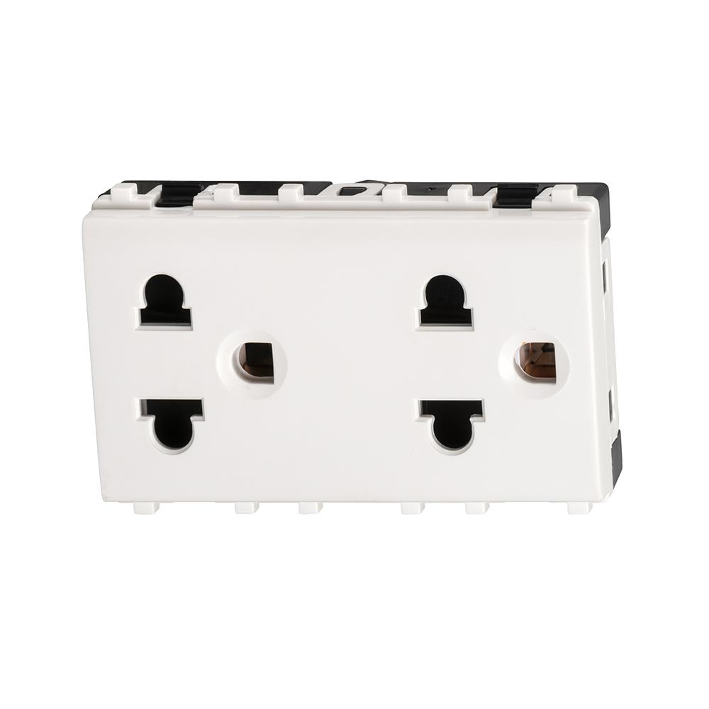 เต้ารับคู่ 3 ขา มีม่านนิรภัย SCHNEIDER 3426UEST2M สีขาว แพ็ก 20 ชิ้น