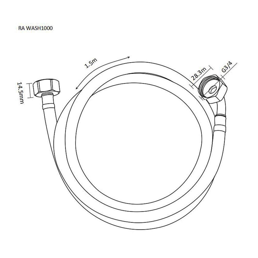 สายน้ำดีสเตนเลสต่อเครื่องซักผ้า 60 นิ้ว RASLAND WASH1000
