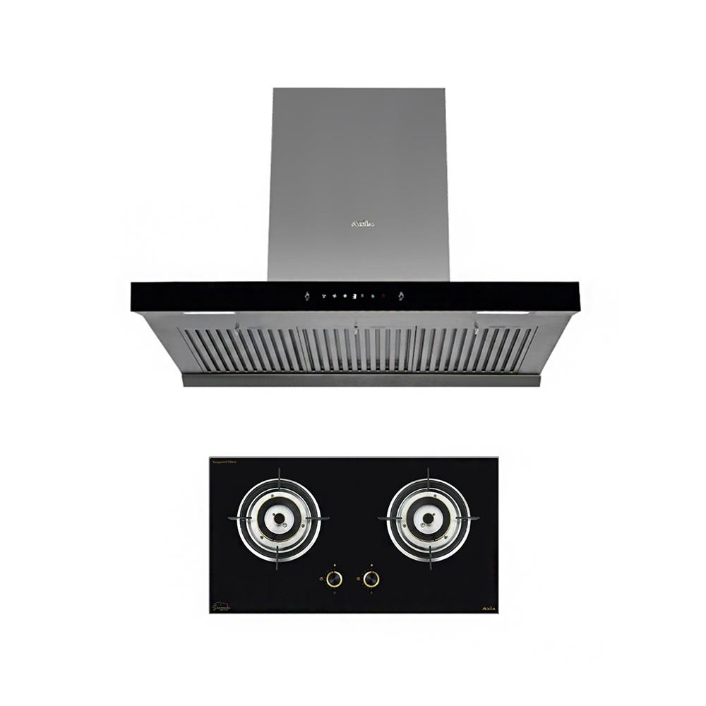 เตาฝัง+เครื่องดูดควัน AXIA SRN76-2G+C-SENSE90
