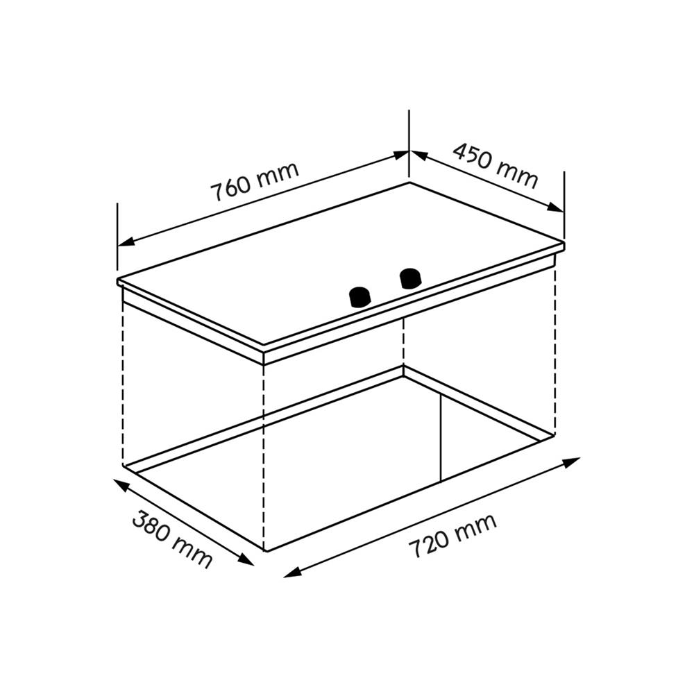 เตาฝัง+เครื่องดูดควัน AXIA SRN76-2G+C-SENSE90