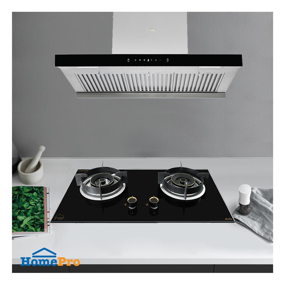 เตาฝัง+เครื่องดูดควัน AXIA SRN76-2G+C-SENSE90