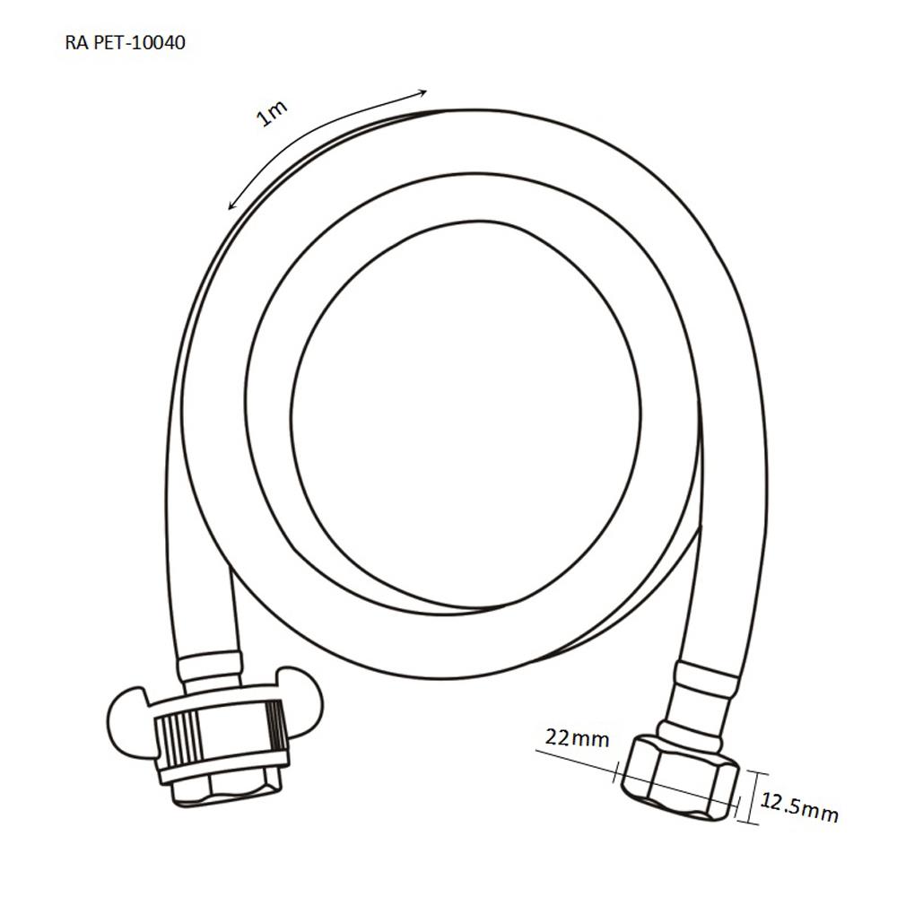 สายน้ำดีโพลิเมอร์น้ำอุ่น-น้ำเย็น RASLAND RA PET-10040 39.37 นิ้ว