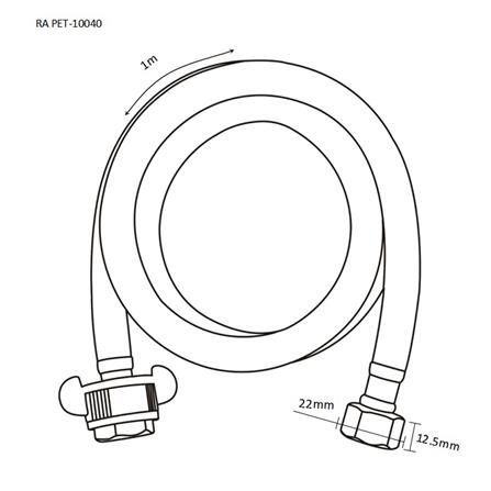 สายน้ำดีโพลิเมอร์น้ำอุ่น-น้ำเย็น RASLAND RA PET-10040 39.37 นิ้ว_1