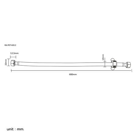 สายน้ำดีโพลิเมอร์น้ำอุ่น-น้ำเย็น RASLAND RA PET-6024 23.62 นิ้ว_3