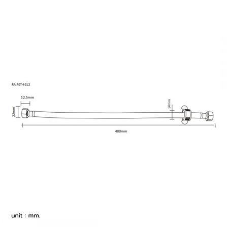 สายน้ำดีโพลิเมอร์น้ำอุ่น-น้ำเย็น RASLAND RA PET-4012 15.7 นิ้ว_3