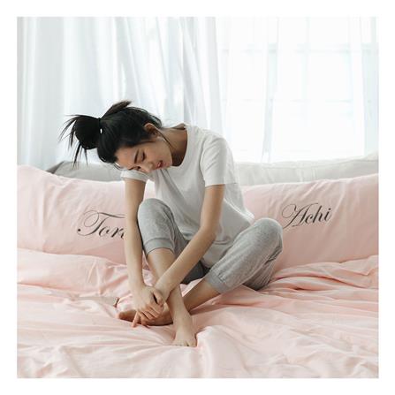 ชุดผ้าปูที่นอน 6 ฟุต 8 ชิ้น BENEATH PEONY สีชมพู_2