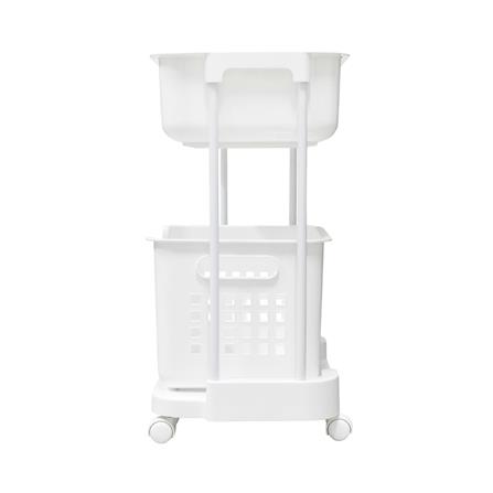 ตะกร้าผ้าเหลี่ยมมีล้อ 2 ชั้น PLIM BR6501 สีขาว_2