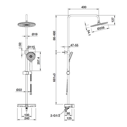 ฝักบัว RAIN SHOWER HAFELE 495.60.089 สีดำ_1