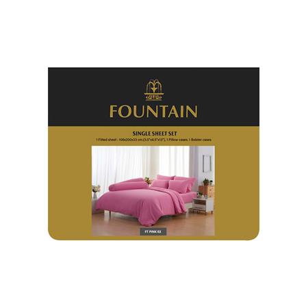 ชุดผ้าปูที่นอน 3.5 ฟุต 3 ชิ้น FOUNTAIN COLOR 70103PINK02_3