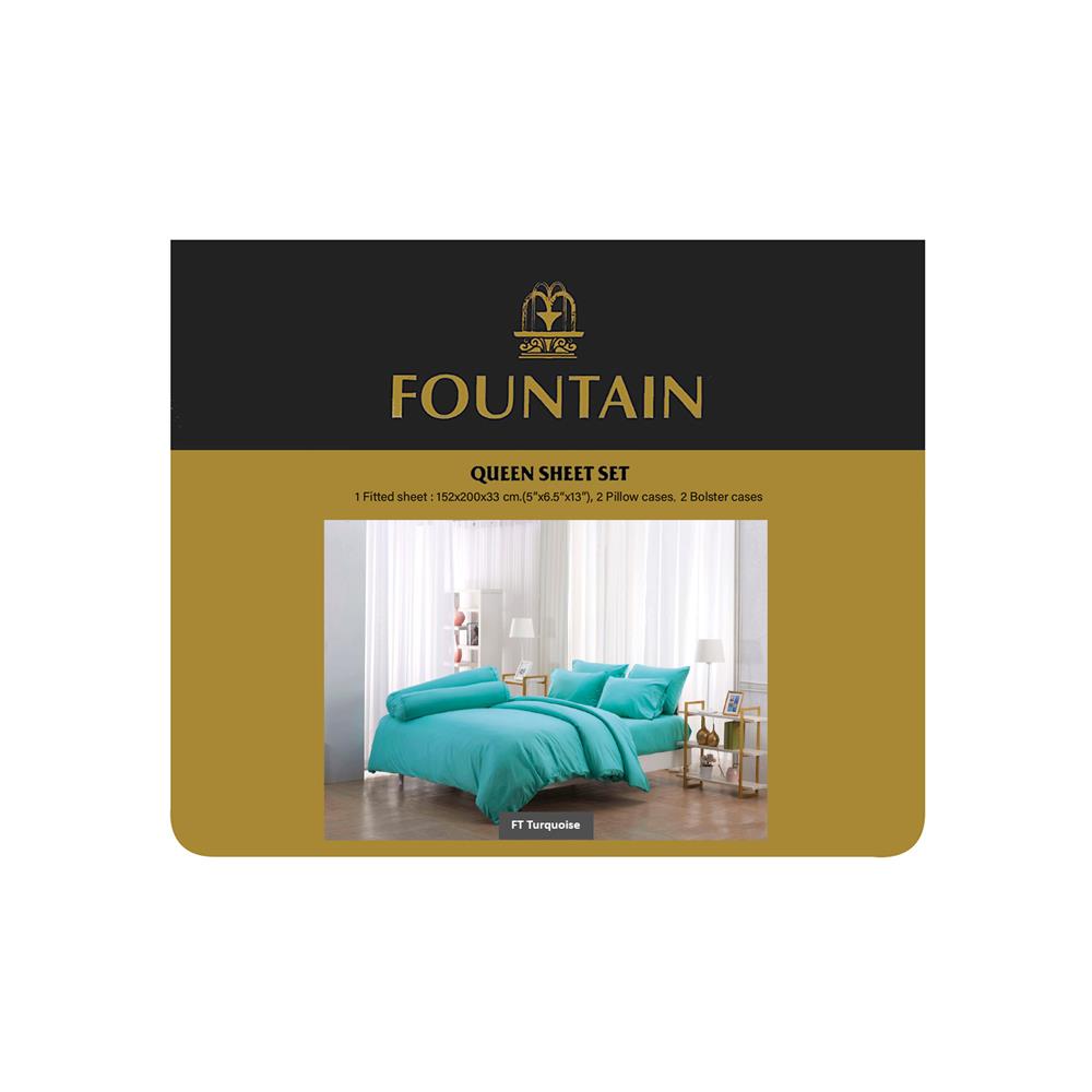 ชุดผ้าปูที่นอน 5 ฟุต 5 ชิ้น FOUNTAIN COLOR 70102TURQUOISE