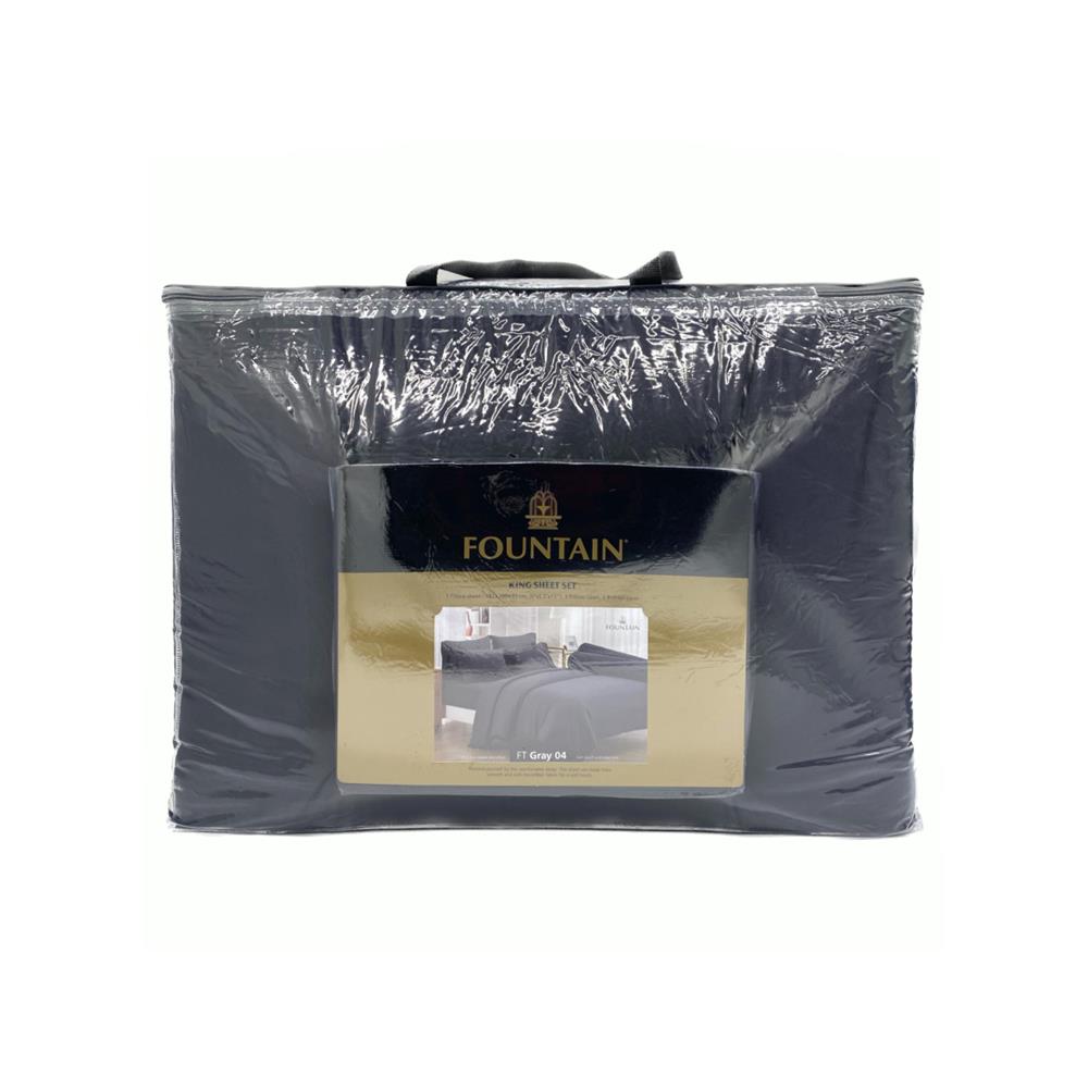 ชุดผ้าปูที่นอน 6 ฟุต 6 ชิ้น FOUNTAIN COLOR 70201-FTGRAY04