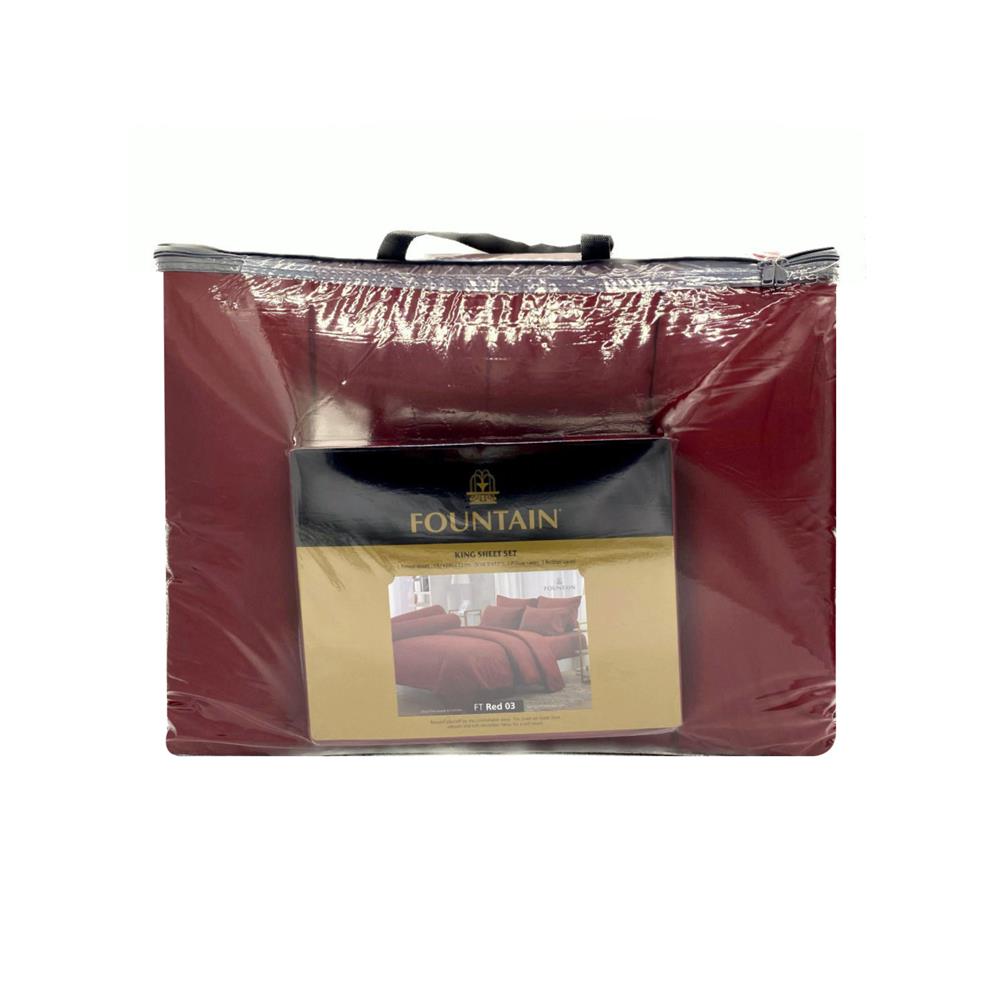 ชุดผ้าปูที่นอน 6 ฟุต 6 ชิ้น FOUNTAIN COLOR 70201-FT RED03