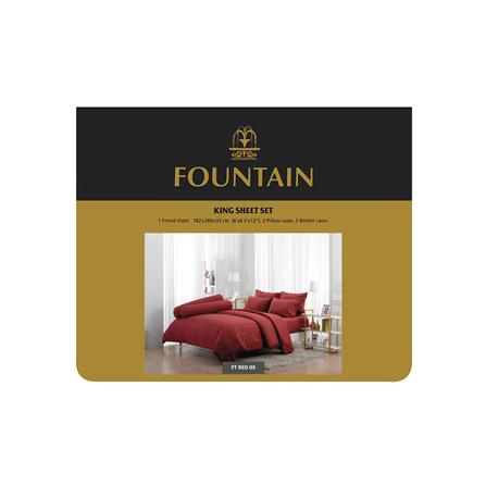 ชุดผ้าปูที่นอน 6 ฟุต 5 ชิ้น FOUNTAIN COLOR 70101RED03_3