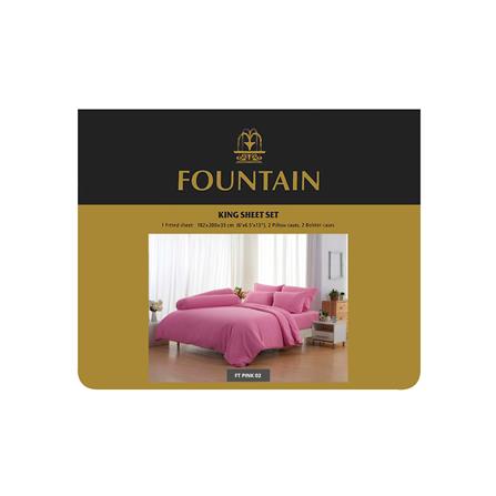 ชุดผ้าปูที่นอน 6 ฟุต 5 ชิ้น FOUNTAIN COLOR 70101PINK02_3