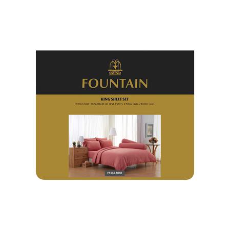 ชุดผ้าปูที่นอน 6 ฟุต 5 ชิ้น FOUNTAIN COLOR 70101OLDROSE_3