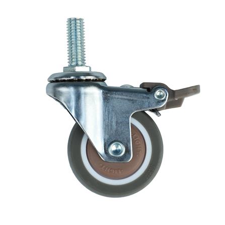 ลูกล้อ TPE DEXZON สกรูหมุน มีเบรก 2 นิ้ว สีน้ำตาล_0