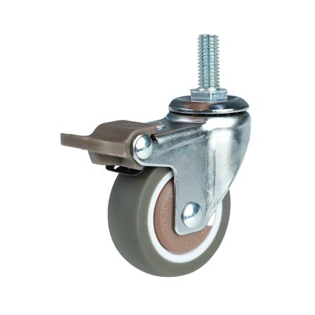 ลูกล้อ TPE DEXZON สกรูหมุน มีเบรก 2 นิ้ว สีน้ำตาล_1