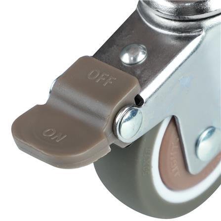 ลูกล้อ TPE DEXZON สกรูหมุน มีเบรก 2 นิ้ว สีน้ำตาล_2