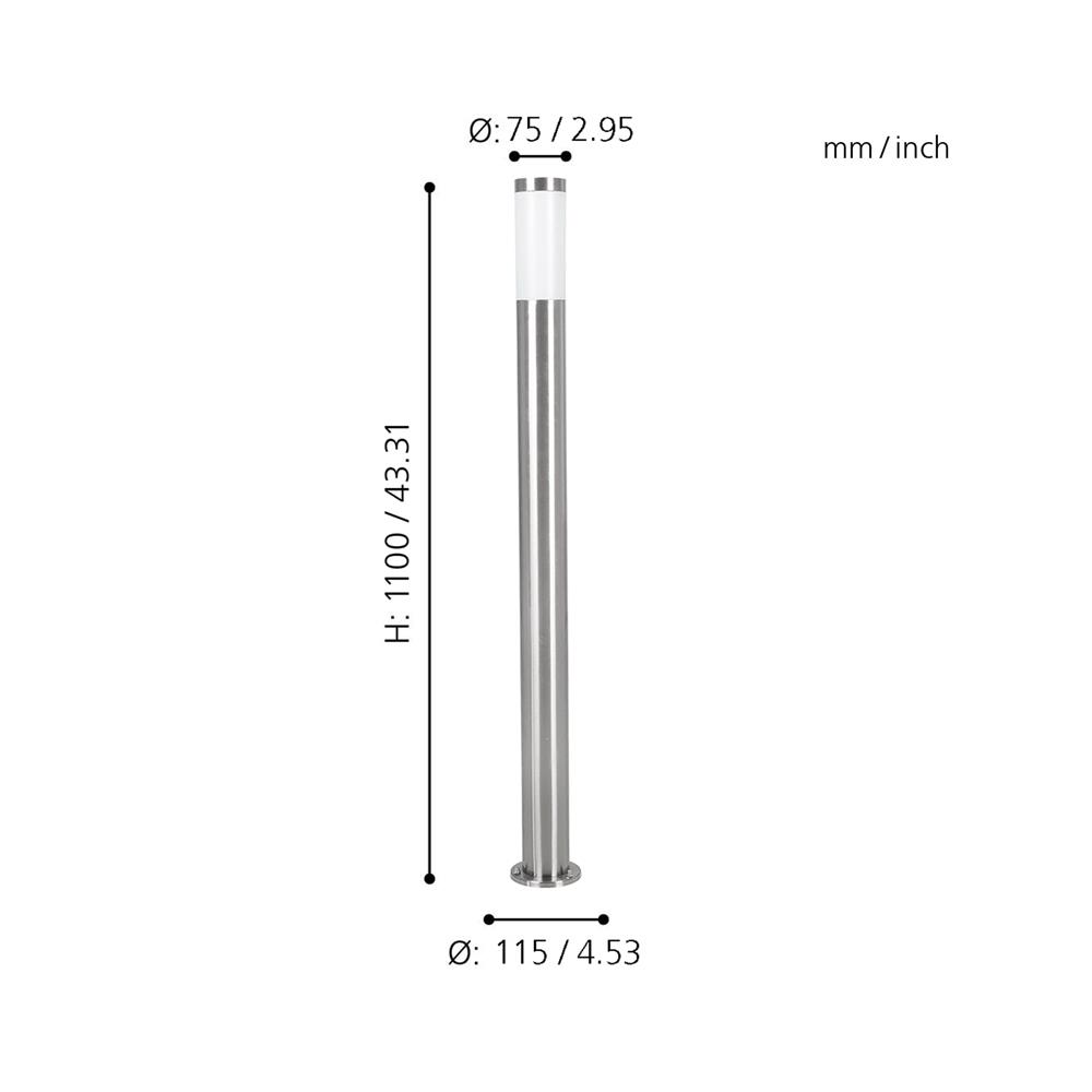 ไฟทางเดิน EGLO CLASSIC HELSINKI 81752 สีเงิน/ขาว
