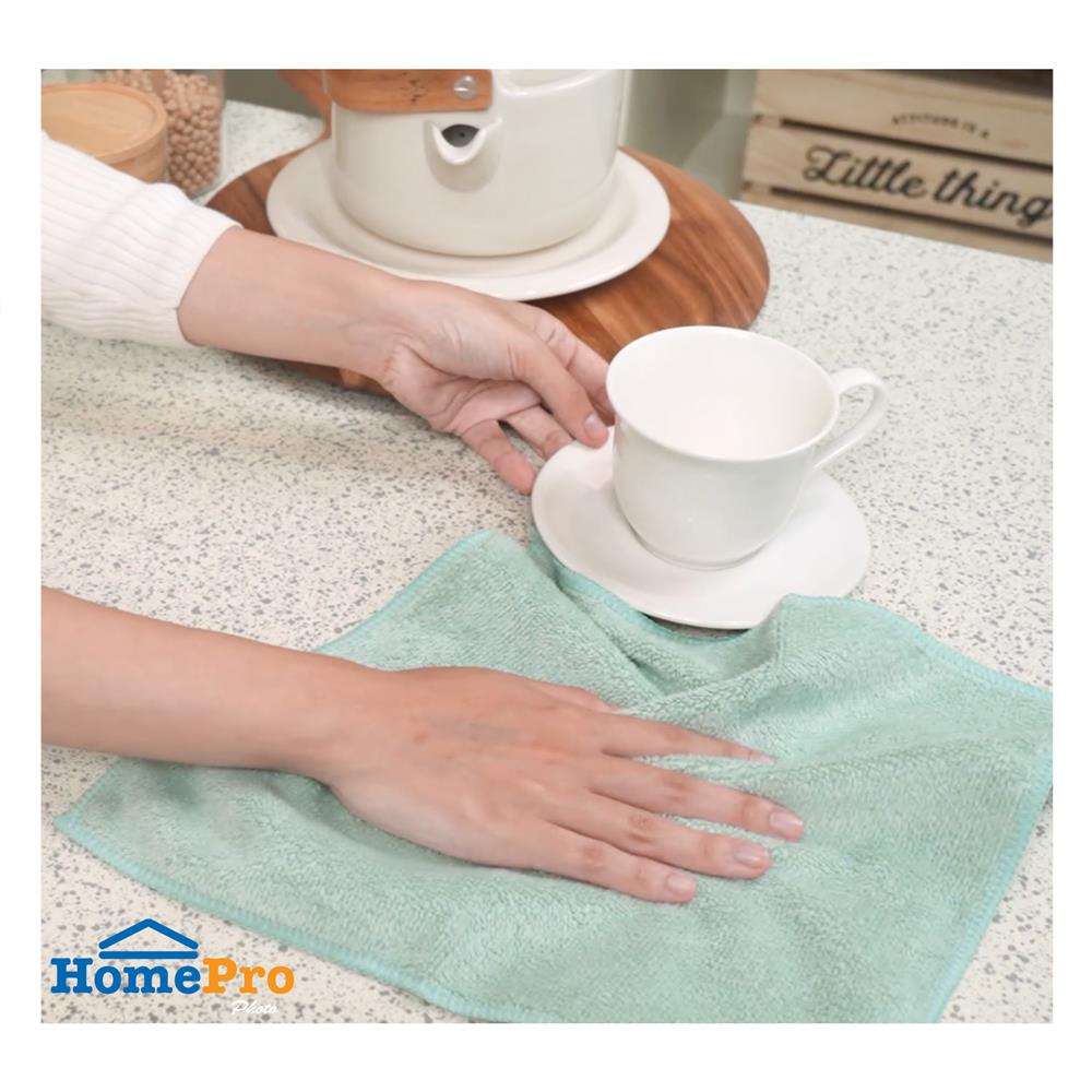 ผ้าเช็ดอเนกประสงค์ KECH สีเขียว แพ็ก 4 ชิ้น