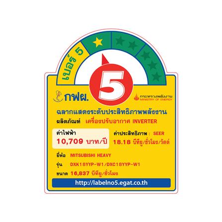 แอร์ผนัง MITSUBISHI HEAVY DUTY DXK18YYP-W1 16837 บีทียู อินเวอร์เตอร์_4