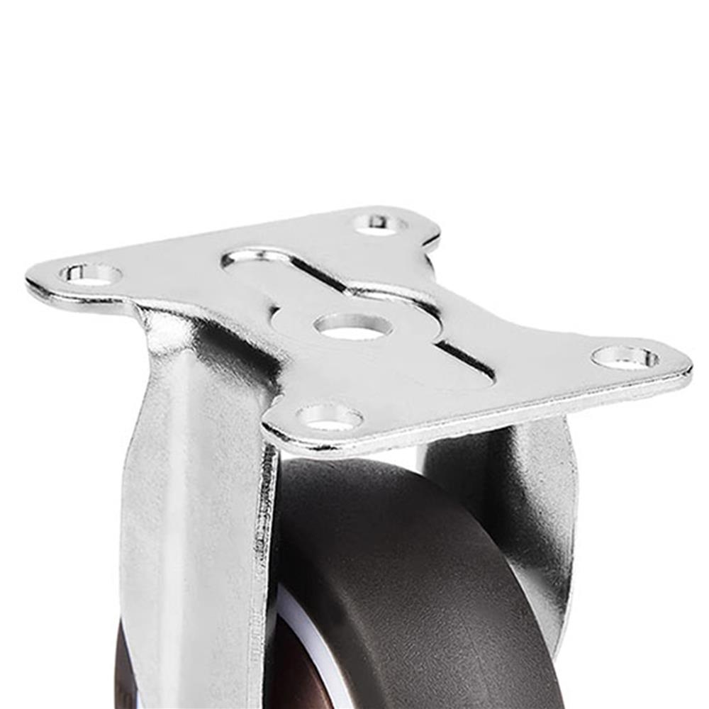 ลูกล้อ TPE DEXZON แป้นตาย ไม่มีเบรก 2 นิ้ว สีน้ำตาล