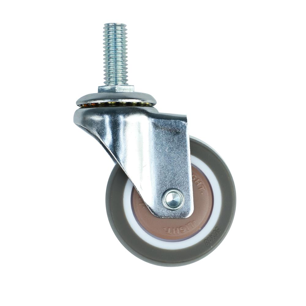 ลูกล้อ TPE DEXZON สกรูหมุน ไม่มีเบรก 2 นิ้ว สีน้ำตาล