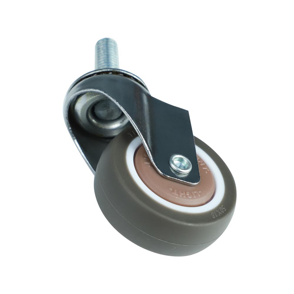 ลูกล้อ TPE DEXZON สกรูหมุน ไม่มีเบรก 2 นิ้ว สีน้ำตาล