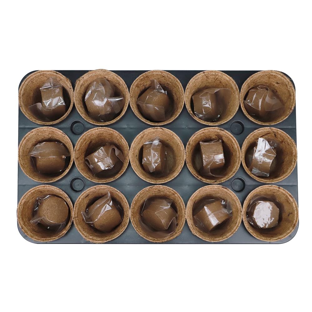 ถาดเพาะชำใยมะพร้าว 15 หลุม SPRING สีน้ำตาล