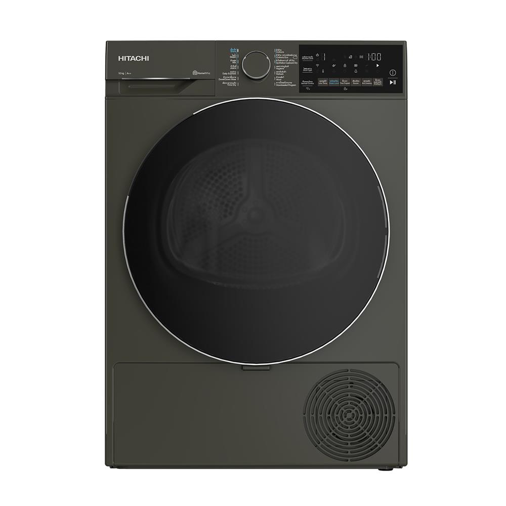 เครื่องอบผ้าฝาหน้า HITACHI TD100XFVEM 10 กก. สีเทาภูเขาไฟ