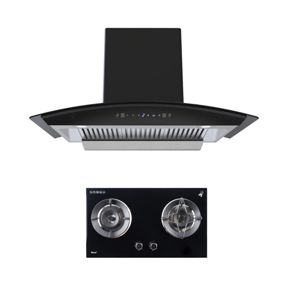 เตาฝัง+เครื่องดูดควัน TECNOSTAR SET HD 90MA/B+HB207846
