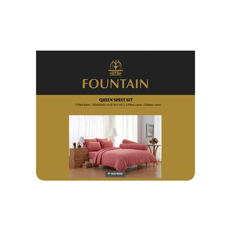 ชุดผ้าปูที่นอน 5 ฟุต 5 ชิ้น FOUNTAIN COLOR 70102OLDROSE_3
