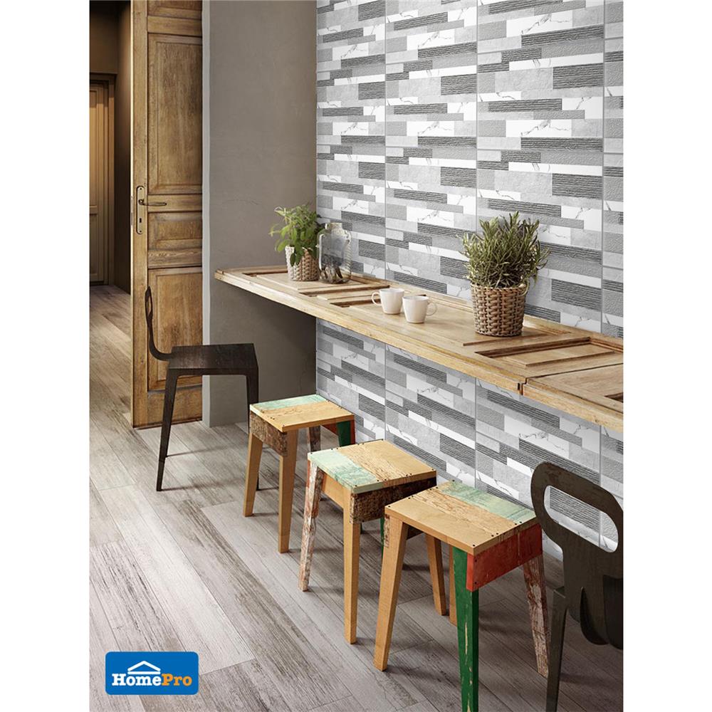 กระเบื้องผนัง 30x45 ซม. TARA มาร์เบิล สโตน เทา 0.81 ตร.ม.