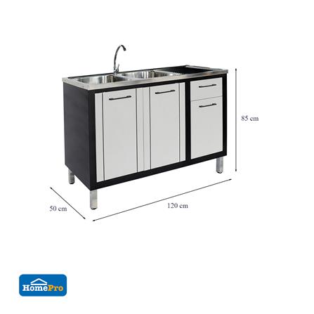 ตู้ตั้งพื้น CABIN HARVIN 2 หลุม 1 ที่พัก 120x85x50 ซม. สีเทา_8