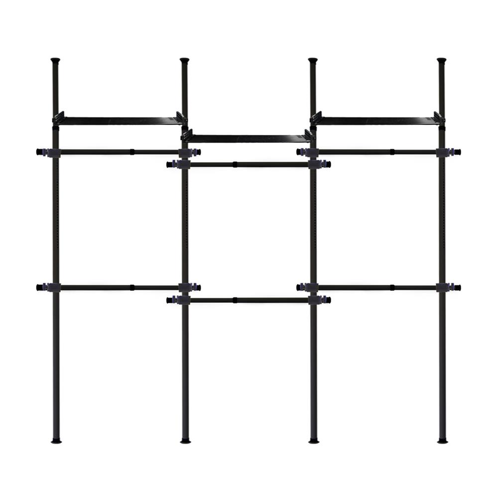 ราวแขวนผ้า 6 ราวแขวน 3 ชั้นวาง TUGU R25B สีดำ