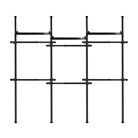 ราวแขวนผ้า 6 ราวแขวน 3 ชั้นวาง TUGU R25B สีดำ