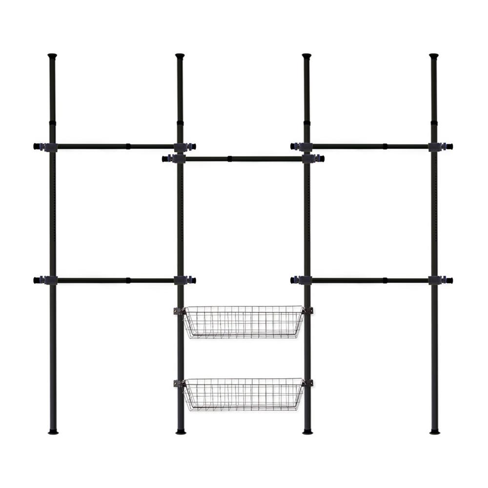 ราวแขวนผ้า 5 ราวแขวน 2 ตะกร้า TUGU R09B สีดำ