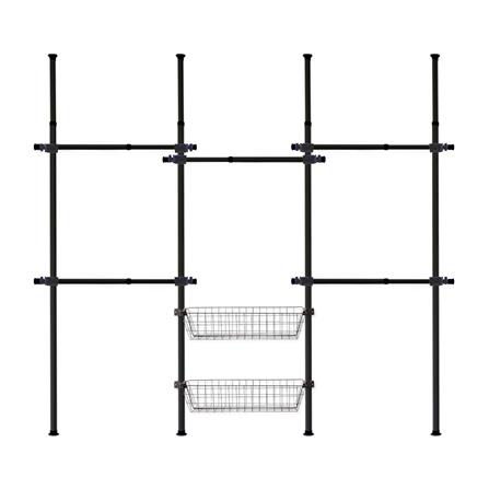 ราวแขวนผ้า 5 ราวแขวน 2 ตะกร้า TUGU R09B สีดำ