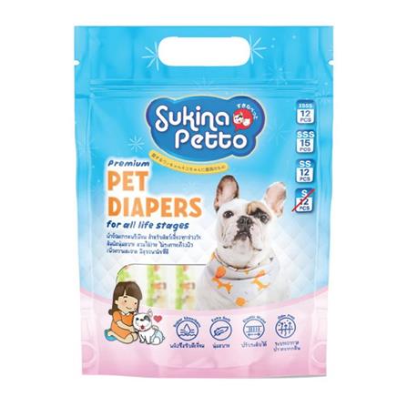 ผ้าอ้อมสุนัข SUKINA PETTO SIZE S แพ็ก 12 ชิ้น