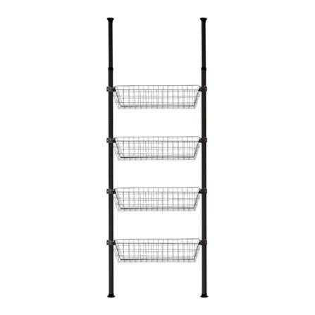 ราวแขวนผ้า 4 ตะกร้า TUGU สีดำ_0