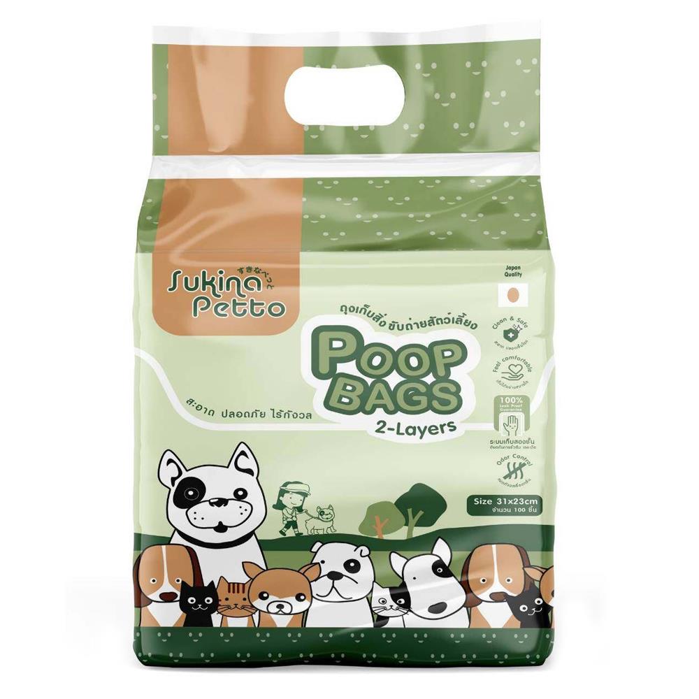 ถุงเก็บมูลสัตว์เลี้ยง SUKINA PETTO 100 ชิ้น