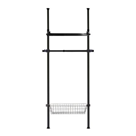 ราวแขวนผ้า 1 ราวแขวน 1 ชั้นวาง 1 ตะกร้า TUGU R18B สีดำ