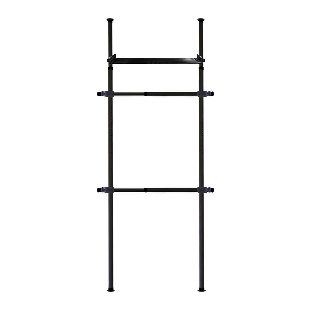 ราวแขวนผ้า 2 ราวแขวน 1 ชั้นวาง TUGU R17B สีดำ