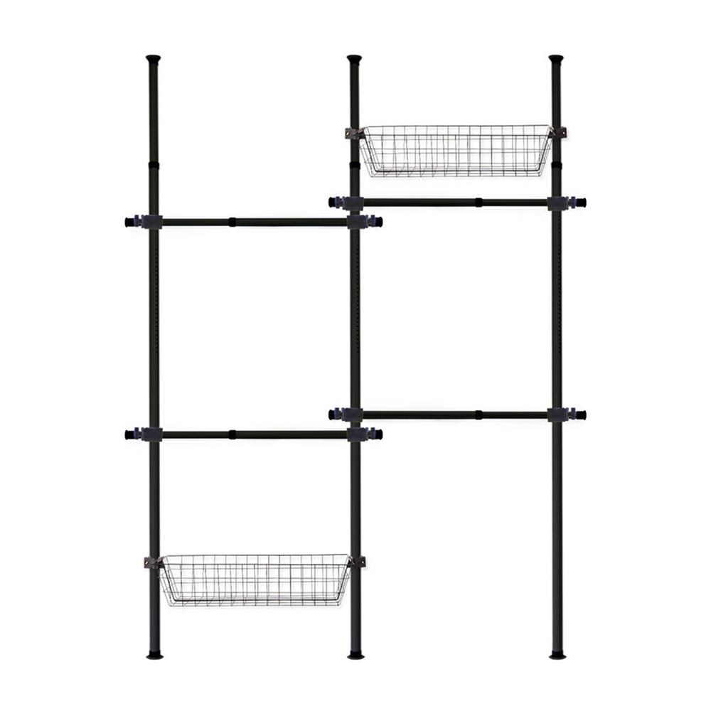 ราวแขวนผ้า 4 ราวแขวน 2 ตะกร้า TUGU R15B สีดำ