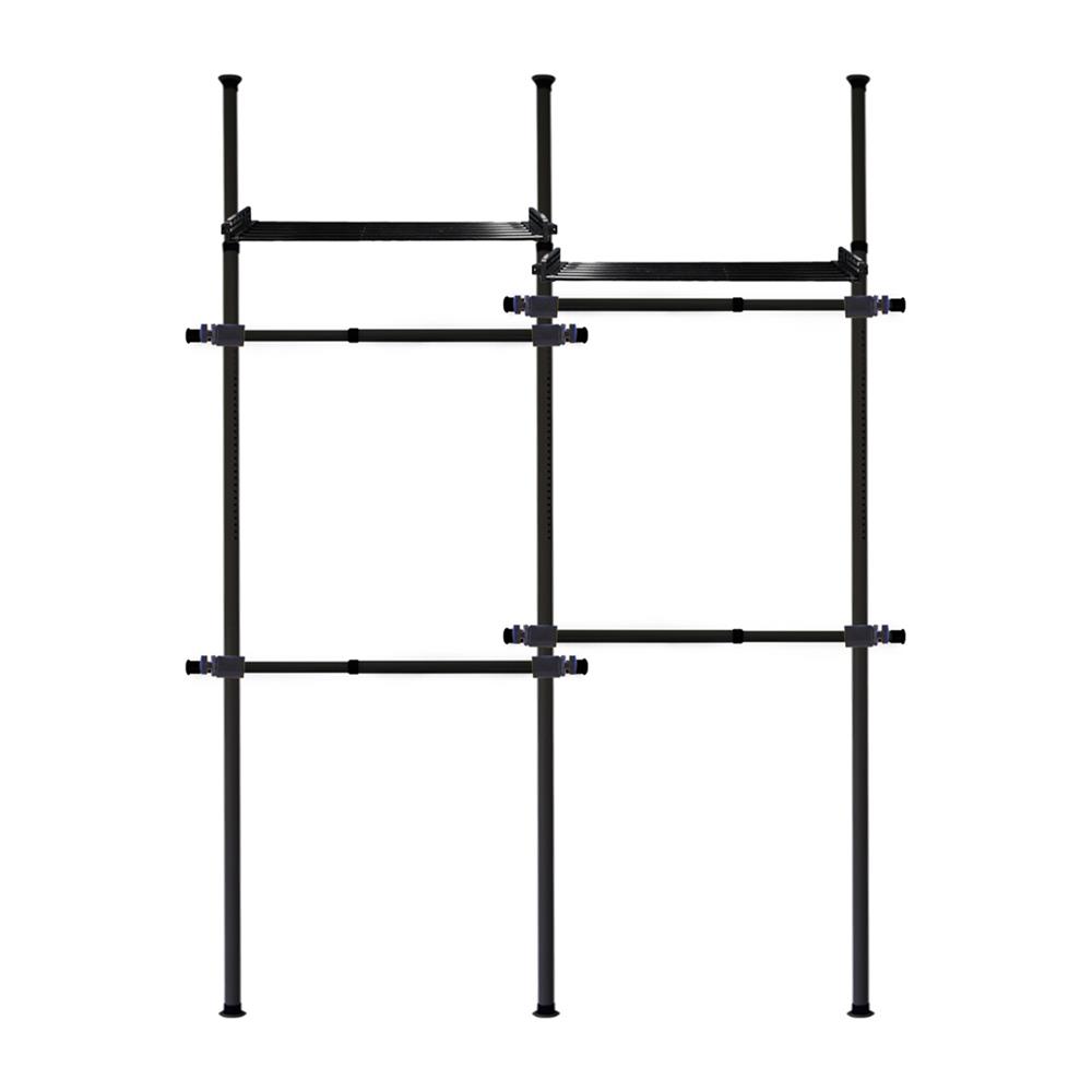 ราวแขวนผ้า 4 ราวแขวน 2 ชั้นวาง TUGU R14B สีดำ