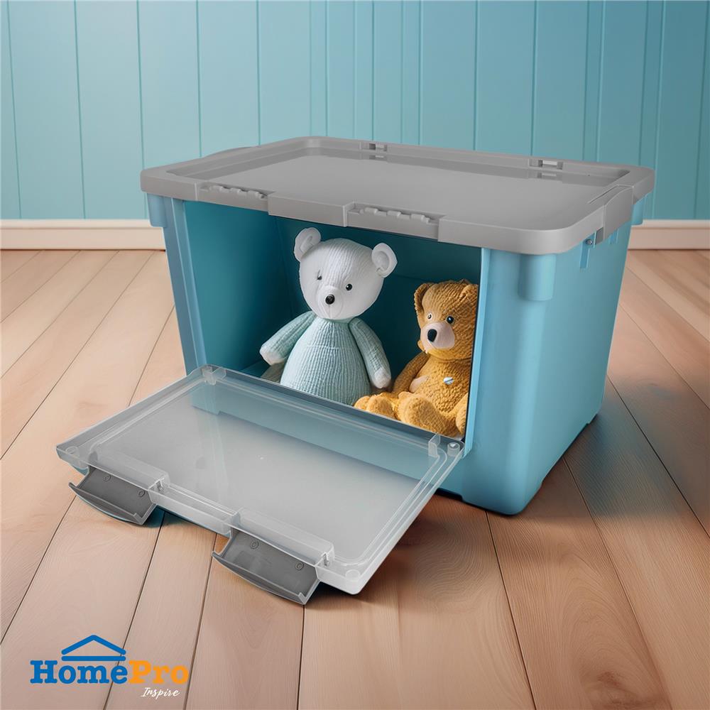 กล่องเก็บของฝาหน้า STACKO VIVE 62X41.7X36.9 ซม. สีฟ้า