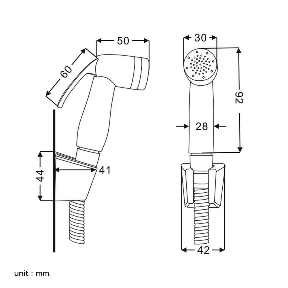 สายฉีดชำระครบชุด RASLAND 789456CHROME สีโครม