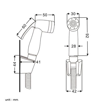 สายฉีดชำระครบชุด RASLAND 789456CHROME สีโครม_7