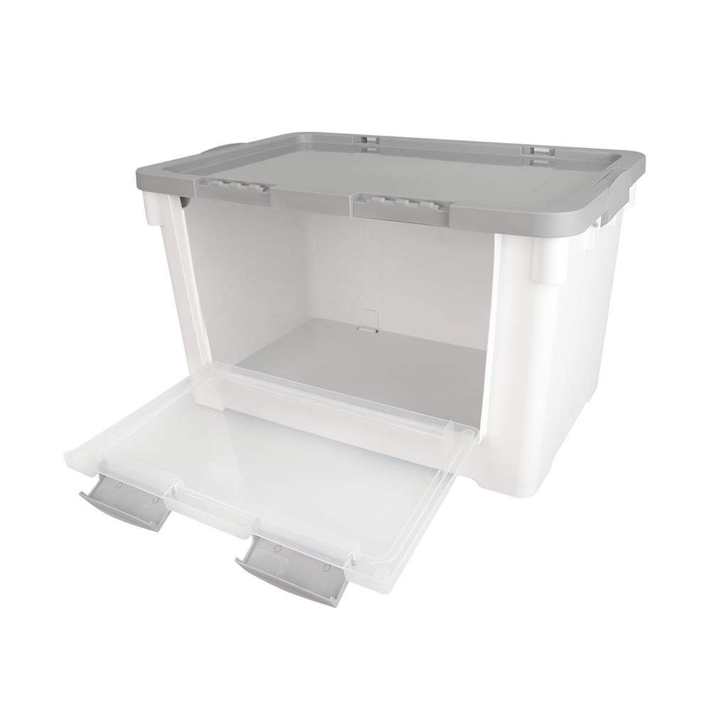 กล่องเก็บของฝาหน้า STACKO VIVE 62X41.7X36.9 ซม. สีขาว